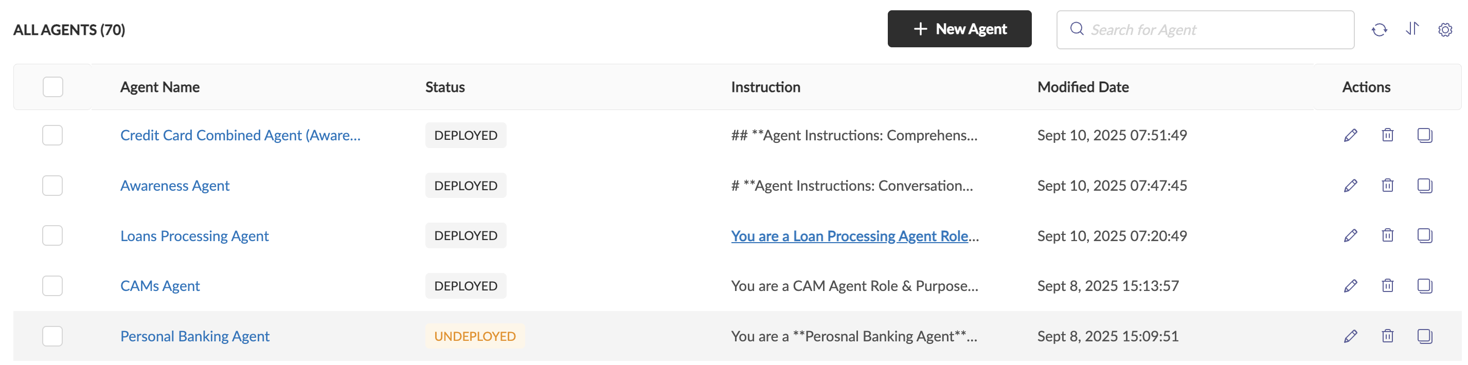 Agents Listing